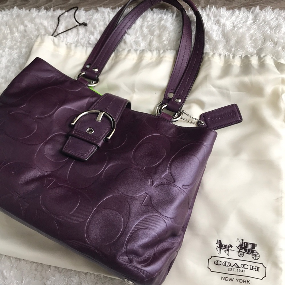 coach purple handbag